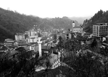 Photo of Srebrenica City, 2002, from the United States Holocaust Memorial Museum.
