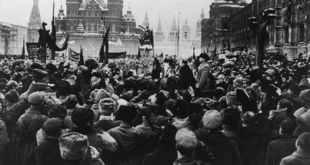 Trotsky speaking in Red Square