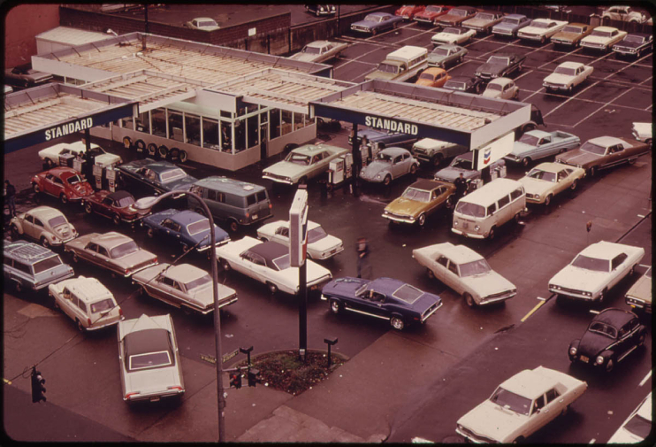 Gas rationing in Portland, Oregon, in December, 1973, as a response to the oil embargo.